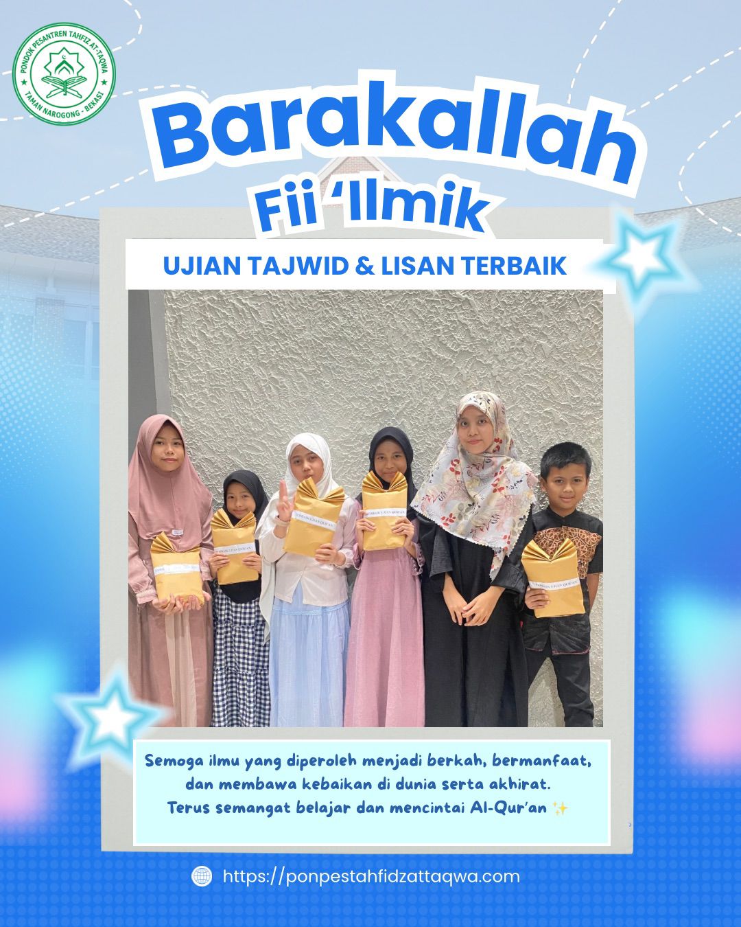 Santri Berprestasi "Ujian Lisan & Tajwid Terbaik"